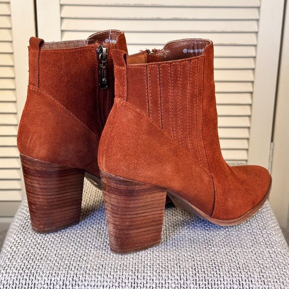 Beautiful Blondo Reese Brown Sienna Suede Waterproof Ankle Bootie Women Size 9.5 - Picture 4 of 8